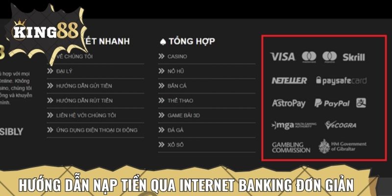 Hướng dẫn nạp tiền qua Internet banking đơn giản