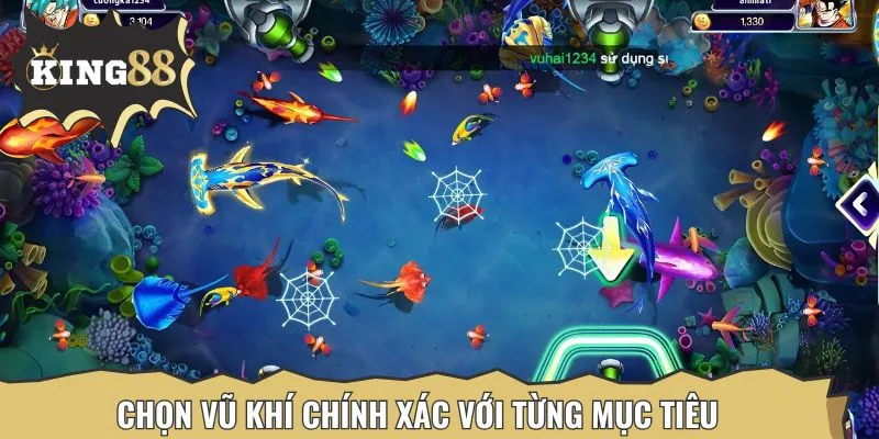 Chọn vũ khí phù hợp với mục tiêu để hạ gục con mồi nhanh chóng